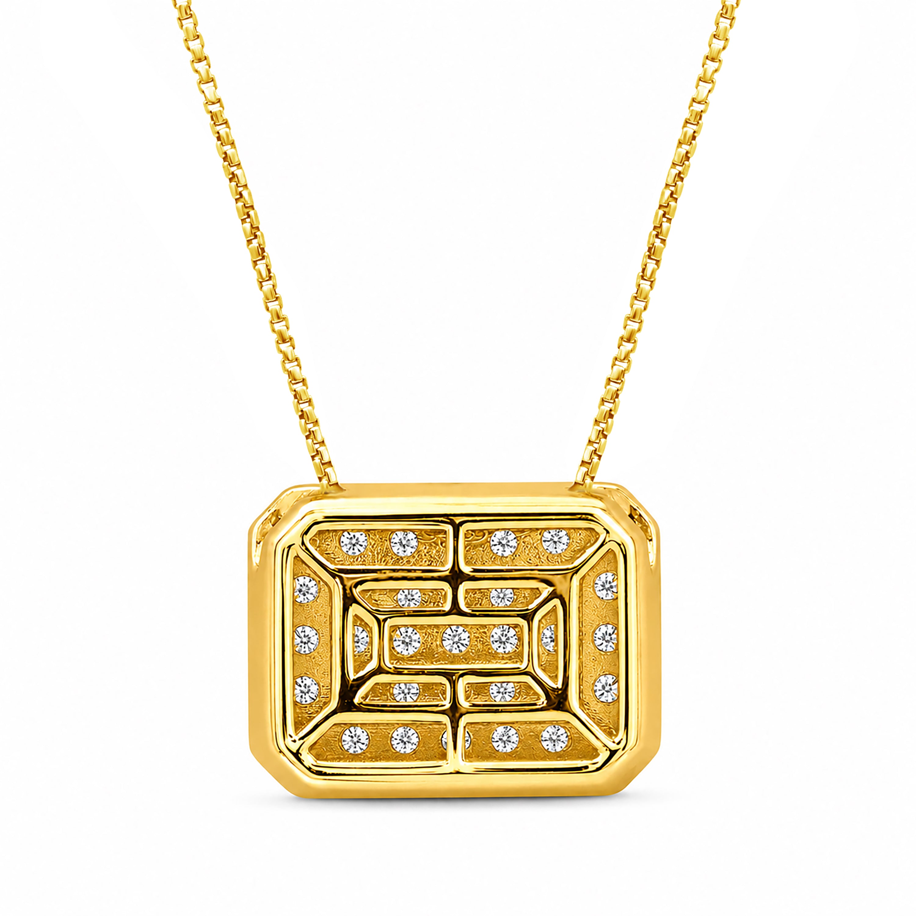 Venturant Lab Grown Diamond (F/VS+) 2.00 carat Round cut Sterling Silver Circle Pendant - Sterling Silver | Gold over Silver