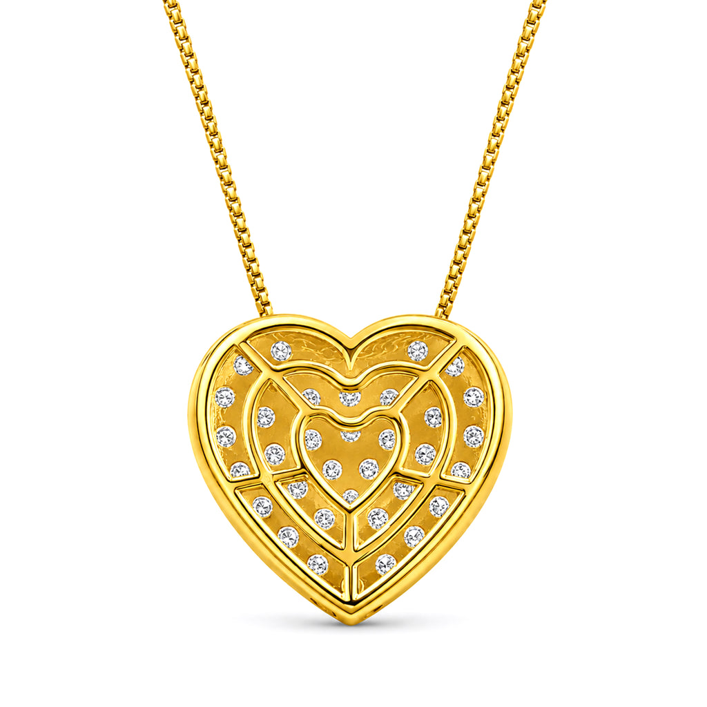 Venturant Lab Grown Diamond (F/VS+) 1.00 carat Round cut Sterling Silver Heart Pendant - Sterling Silver