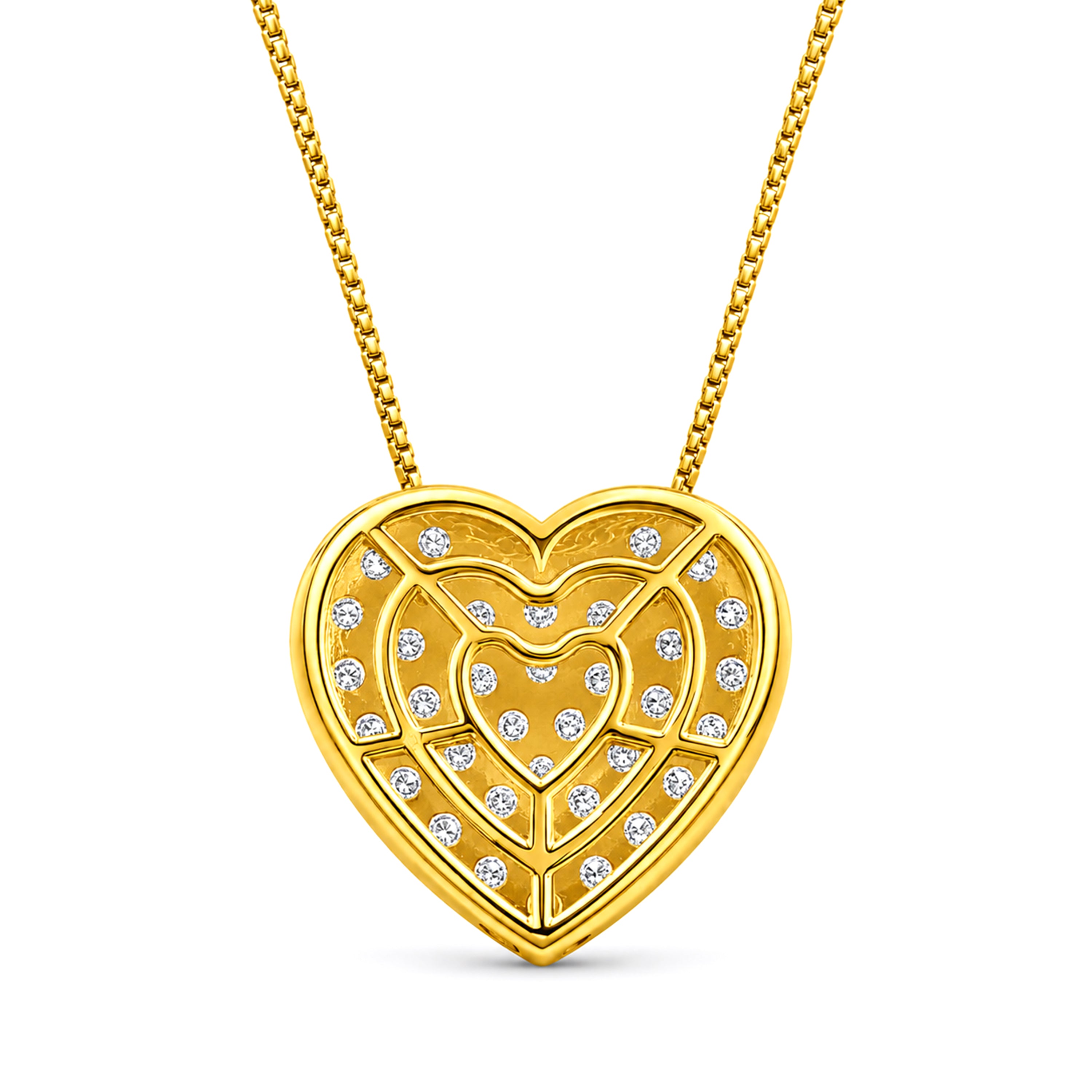 Venturant Lab Grown Diamond (F/VS+) 1.00 carat Round cut Sterling Silver Heart Pendant - Sterling Silver