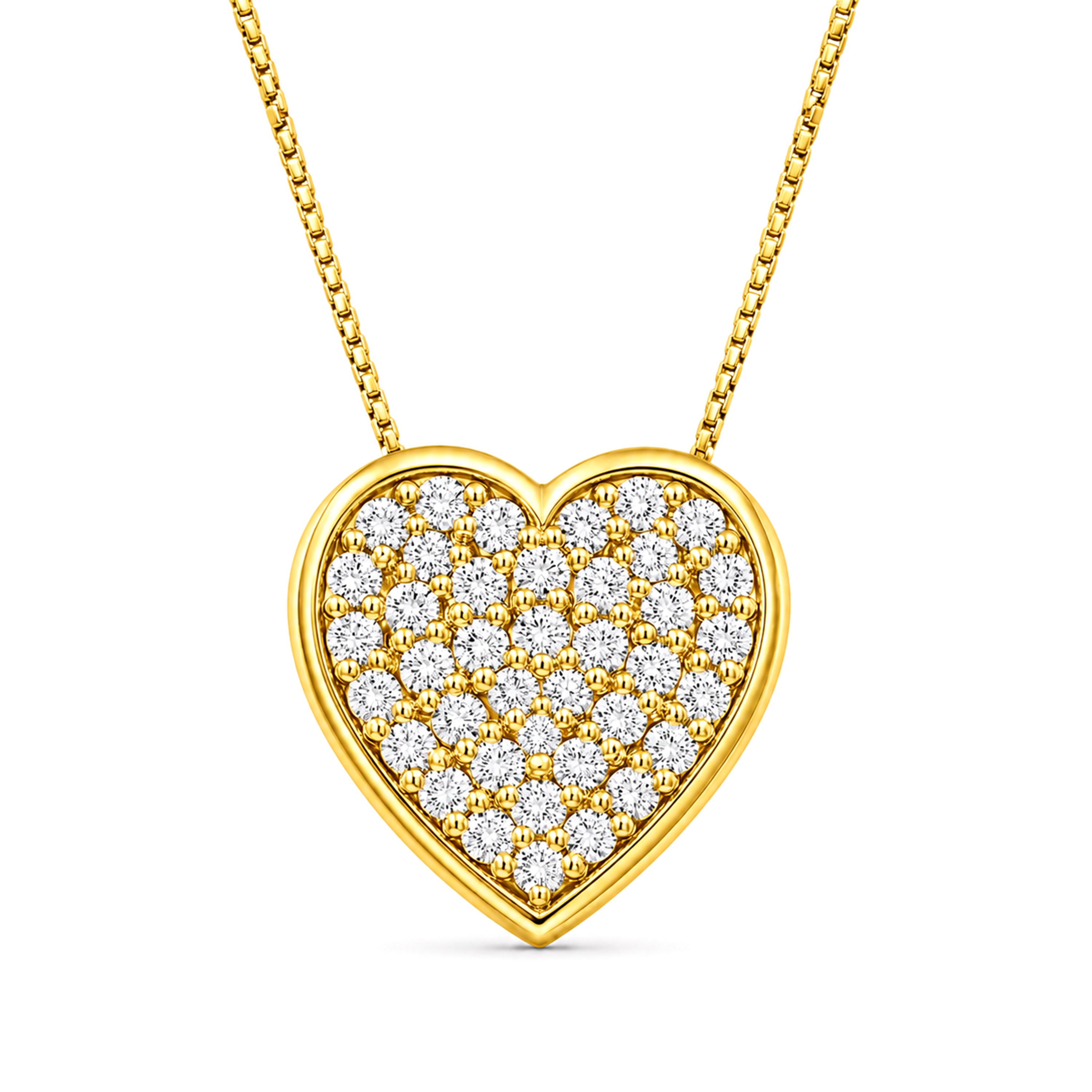 Venturant Lab Grown Diamond (F/VS+) 1.00 carat Round cut Sterling Silver Heart Pendant - Sterling Silver