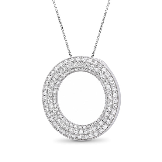 Venturant Lab Grown Diamond (F/VS+) 2.00 carat Round cut Sterling Silver Cross Pendant - Sterling Silver