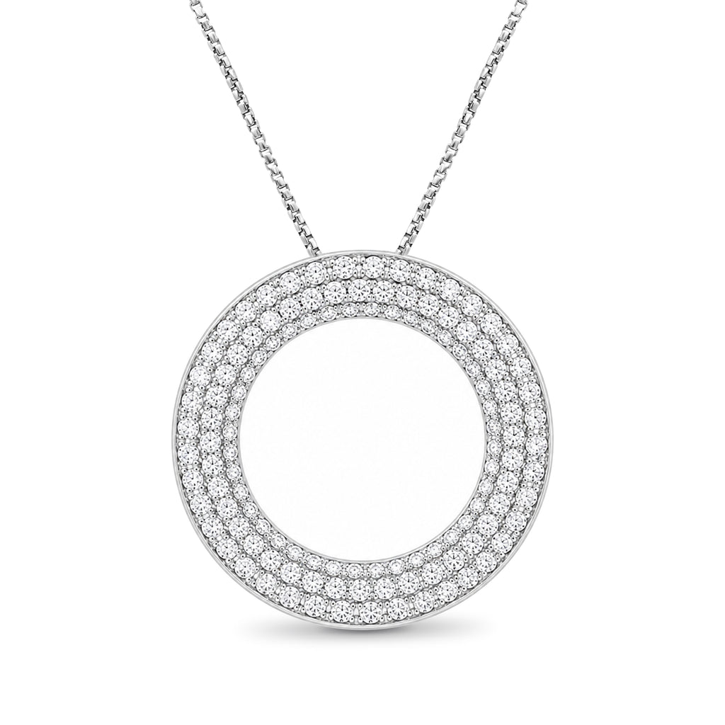 Venturant Lab Grown Diamond (F/VS+) 2.00 carat Round cut Sterling Silver Cross Pendant - Sterling Silver