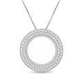Venturant Lab Grown Diamond (F/VS+) 2.00 carat Round cut Sterling Silver Cross Pendant - Sterling Silver