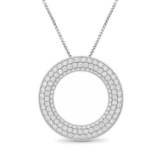 Venturant Lab Grown Diamond (F/VS+) 2.00 carat Round cut Sterling Silver Cross Pendant - Sterling Silver