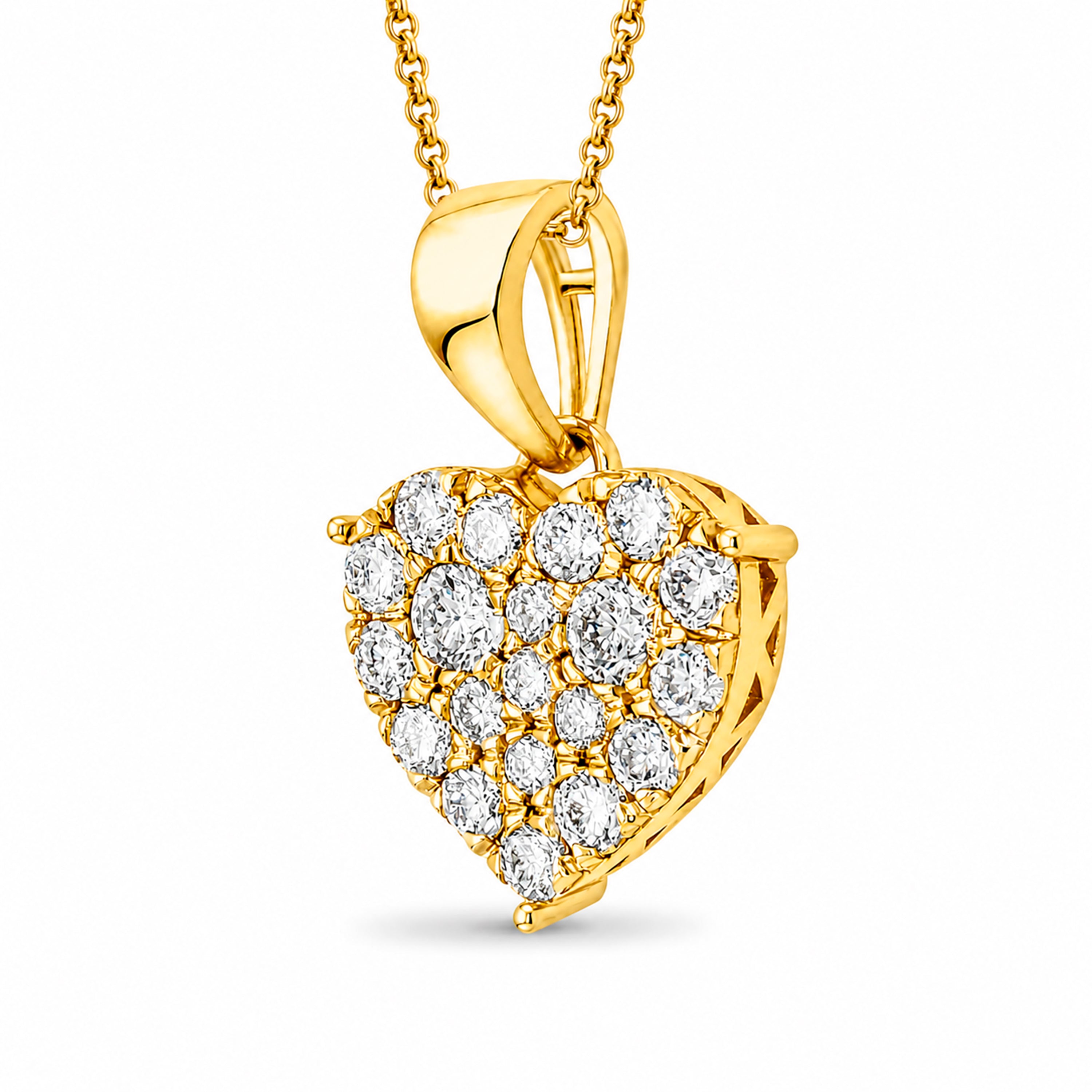 Venturant Lab Grown Diamond (F/VS+) 1.00 carat Round cut Sterling Silver Heart Pendant - Sterling Silver | Gold over Silver