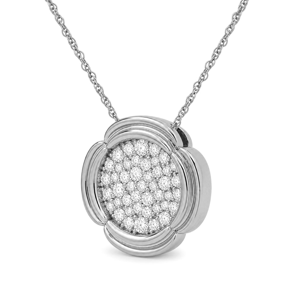 Venturant Lab Grown Diamond (F/VS+) 1.00 carat Round cut Sterling Silver Cluster Pendant - Sterling Silver | Gold over Silver