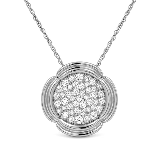 Venturant Lab Grown Diamond (F/VS+) 1.00 carat Round cut Sterling Silver Cluster Pendant - Sterling Silver | Gold over Silver