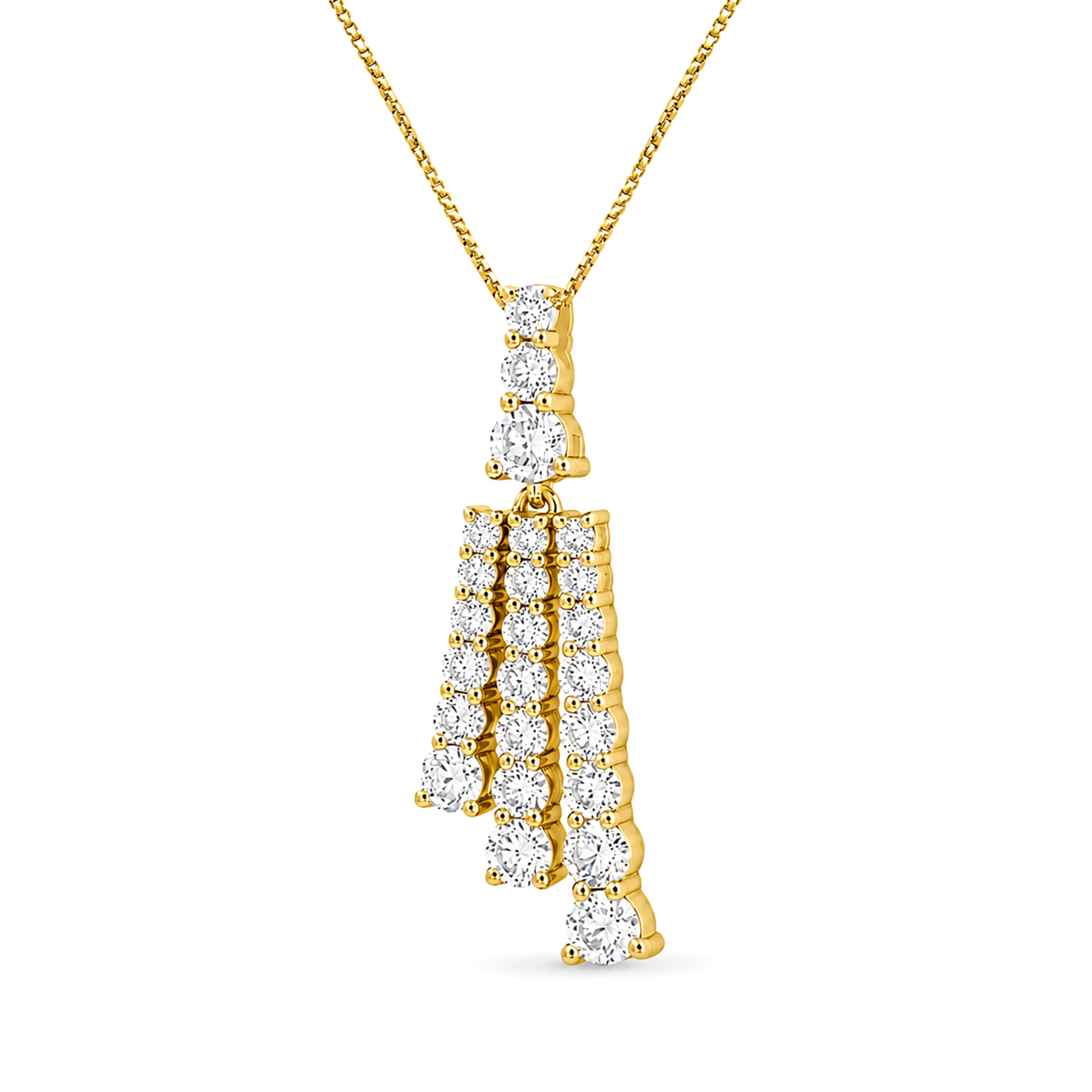Venturant Lab Grown Diamond (F/VS+) 2.00 carat Round cut Sterling Silver Pendant - Sterling Silver