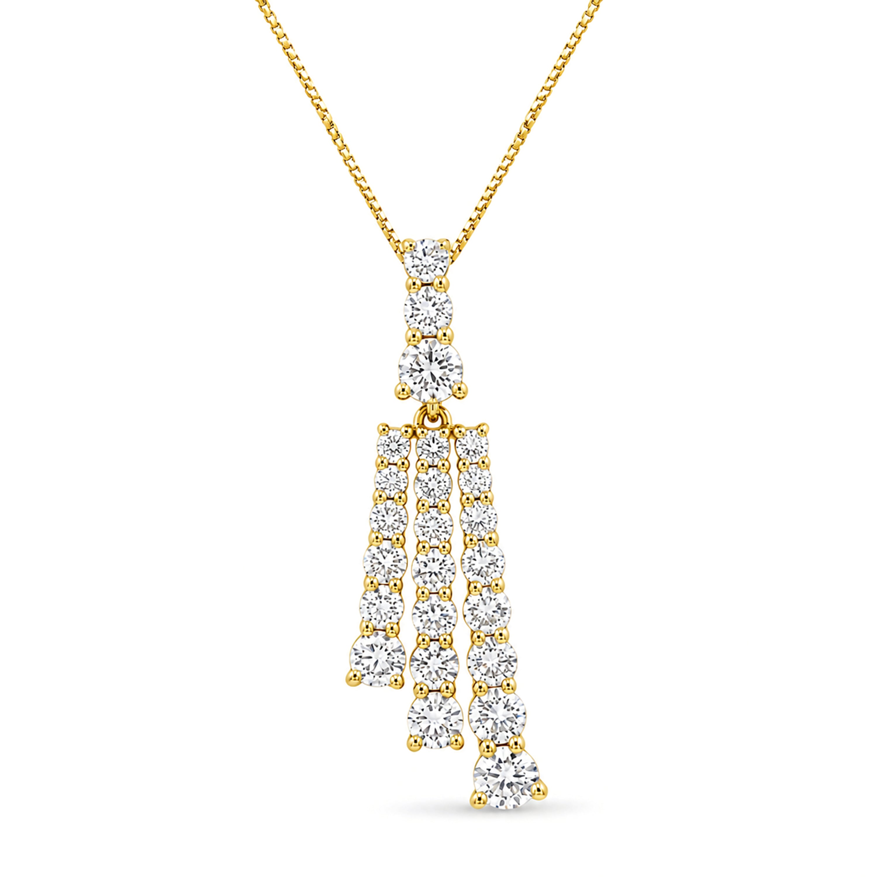 Venturant Lab Grown Diamond (F/VS+) 2.00 carat Round cut Sterling Silver Pendant - Sterling Silver
