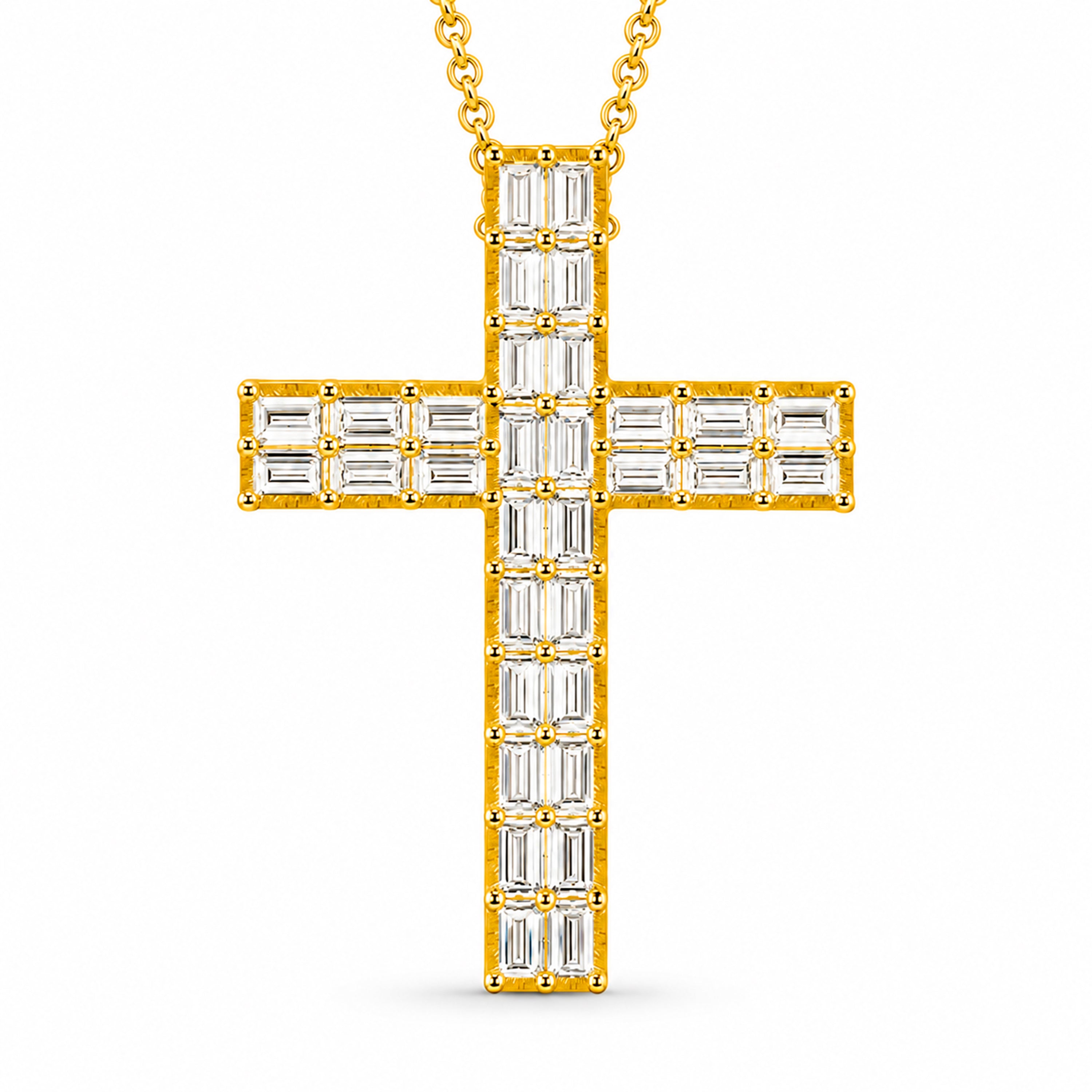 Venturant Lab Grown Diamond (F/VS+) 1.00 carat Round cut Sterling Silver Cross Pendant - Sterling Silver | Gold over Silver