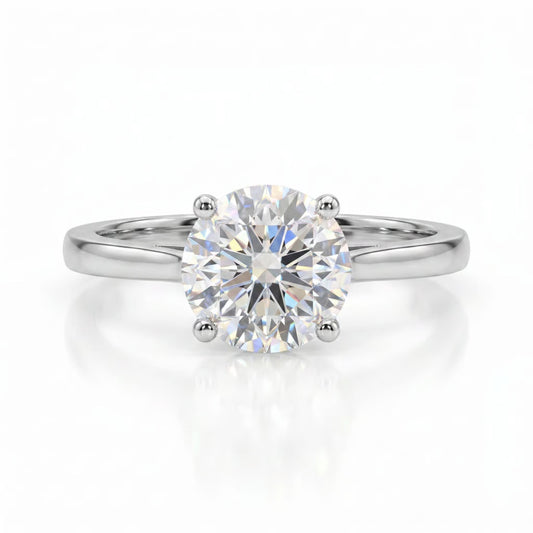 1.00-6.00 Carat T.W. Round-cut Lab Grown Diamond (D/VS+) 14K Gold Solitaire Ring