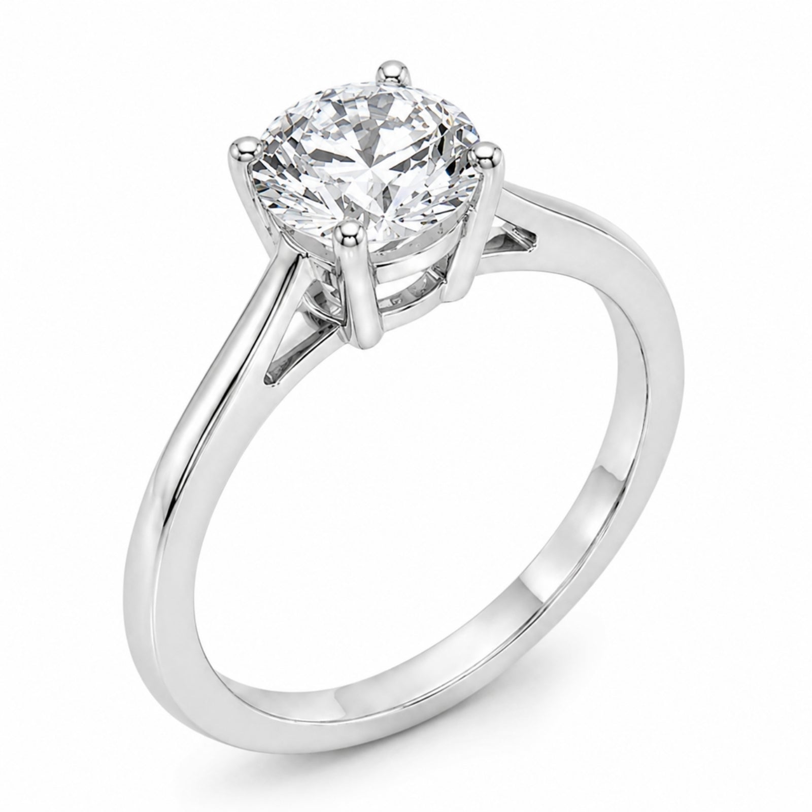 Venturant 1.00-6.00 Carat T.W. IGI certified Round-cut Lab Grown Diamond (D/VS+) 14K Gold Solitaire Ring