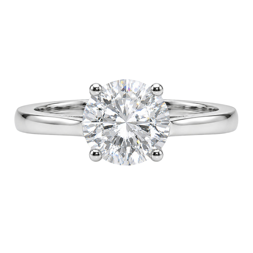 Venturant 1.00-6.00 Carat T.W. IGI certified Round-cut Lab Grown Diamond (D/VS+) 14K Gold Solitaire Ring