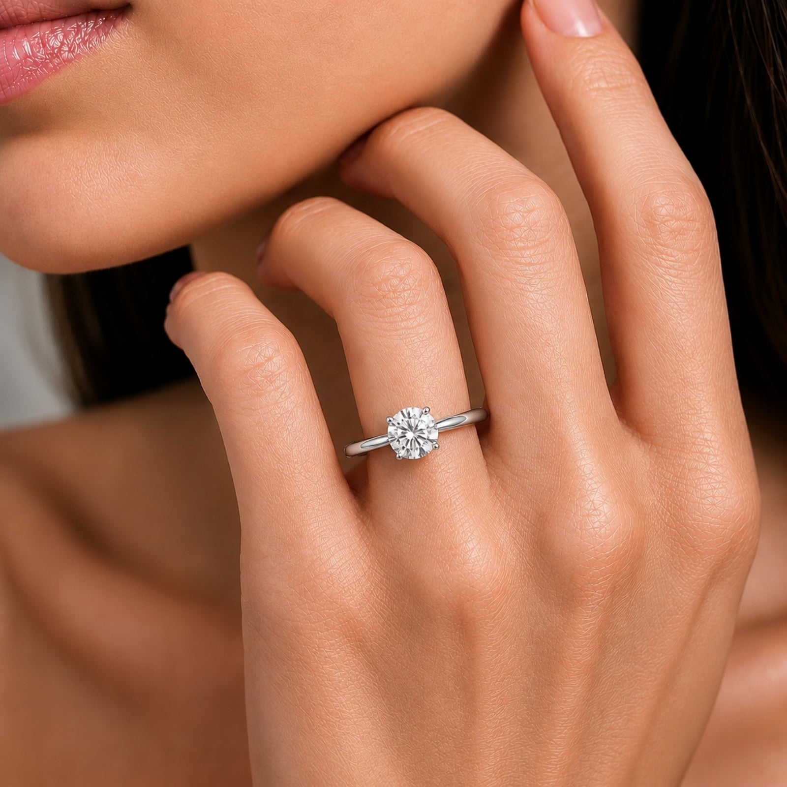 Venturant 1.00-6.00 Carat T.W. IGI certified Round-cut Lab Grown Diamond (D/VS+) 14K Gold Solitaire Ring