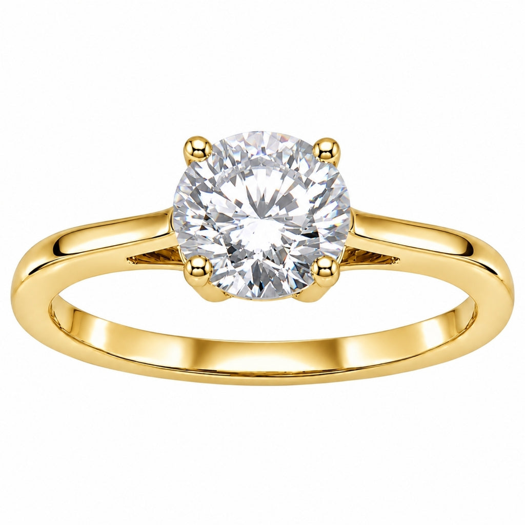 Venturant 1.00-6.00 Carat T.W. IGI certified Round-cut Lab Grown Diamond (D/VS+) 14K Gold Solitaire Ring