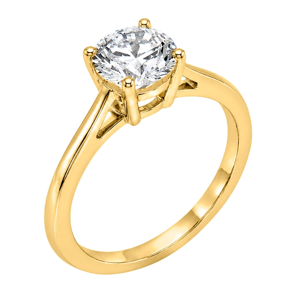 Venturant 1.00-6.00 Carat T.W. IGI certified Round-cut Lab Grown Diamond (D/VS+) 14K Gold Solitaire Ring