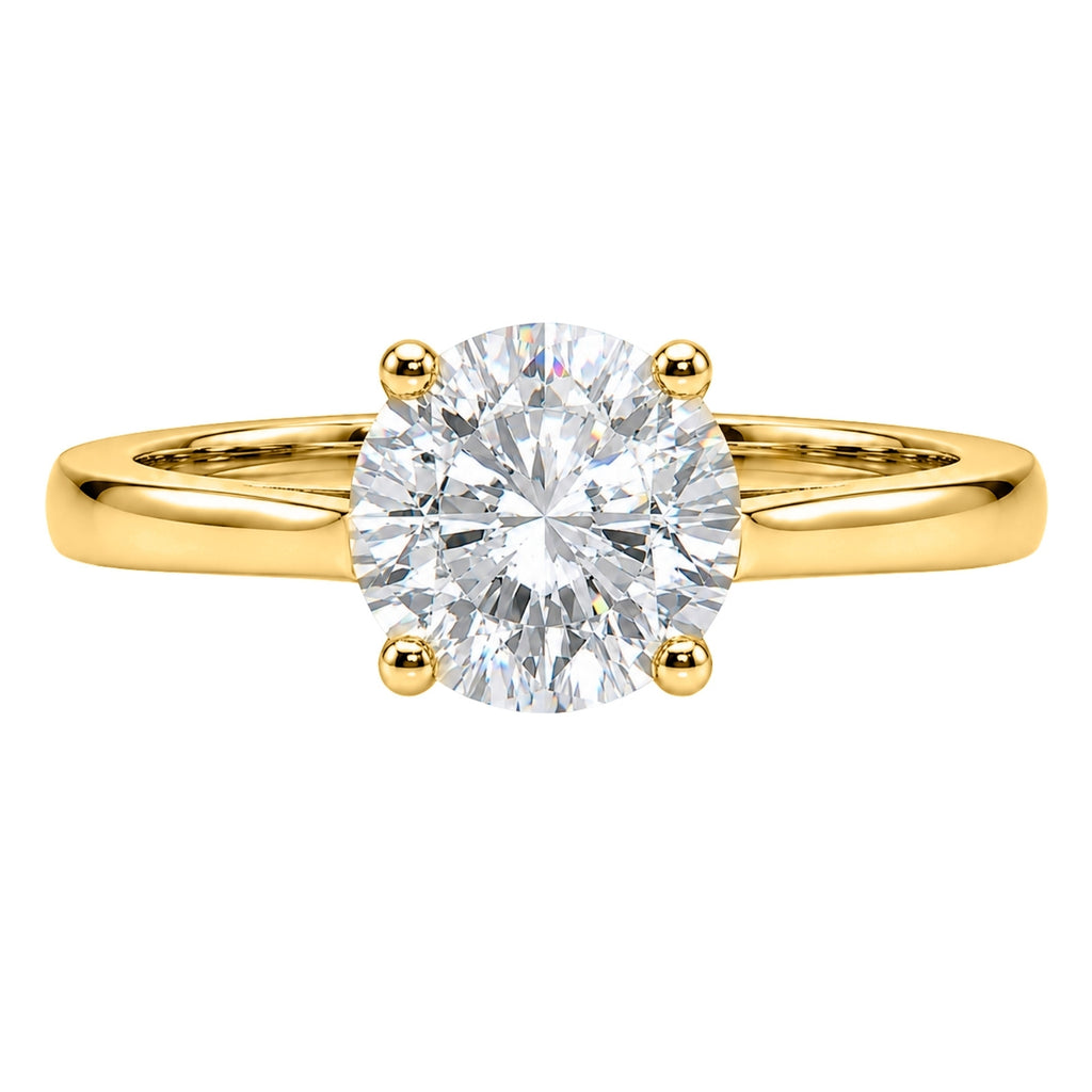 Venturant 1.00-6.00 Carat T.W. IGI certified Round-cut Lab Grown Diamond (D/VS+) 14K Gold Solitaire Ring