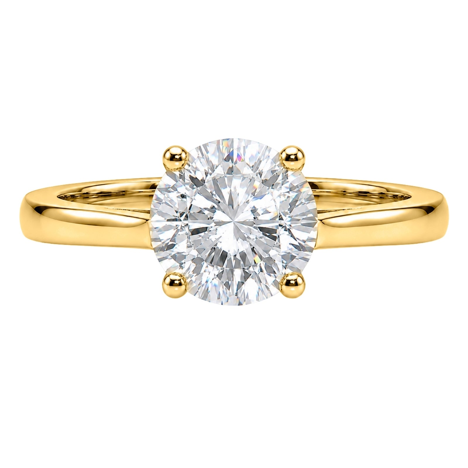 Venturant 1.00-6.00 Carat T.W. IGI certified Round-cut Lab Grown Diamond (D/VS+) 14K Gold Solitaire Ring