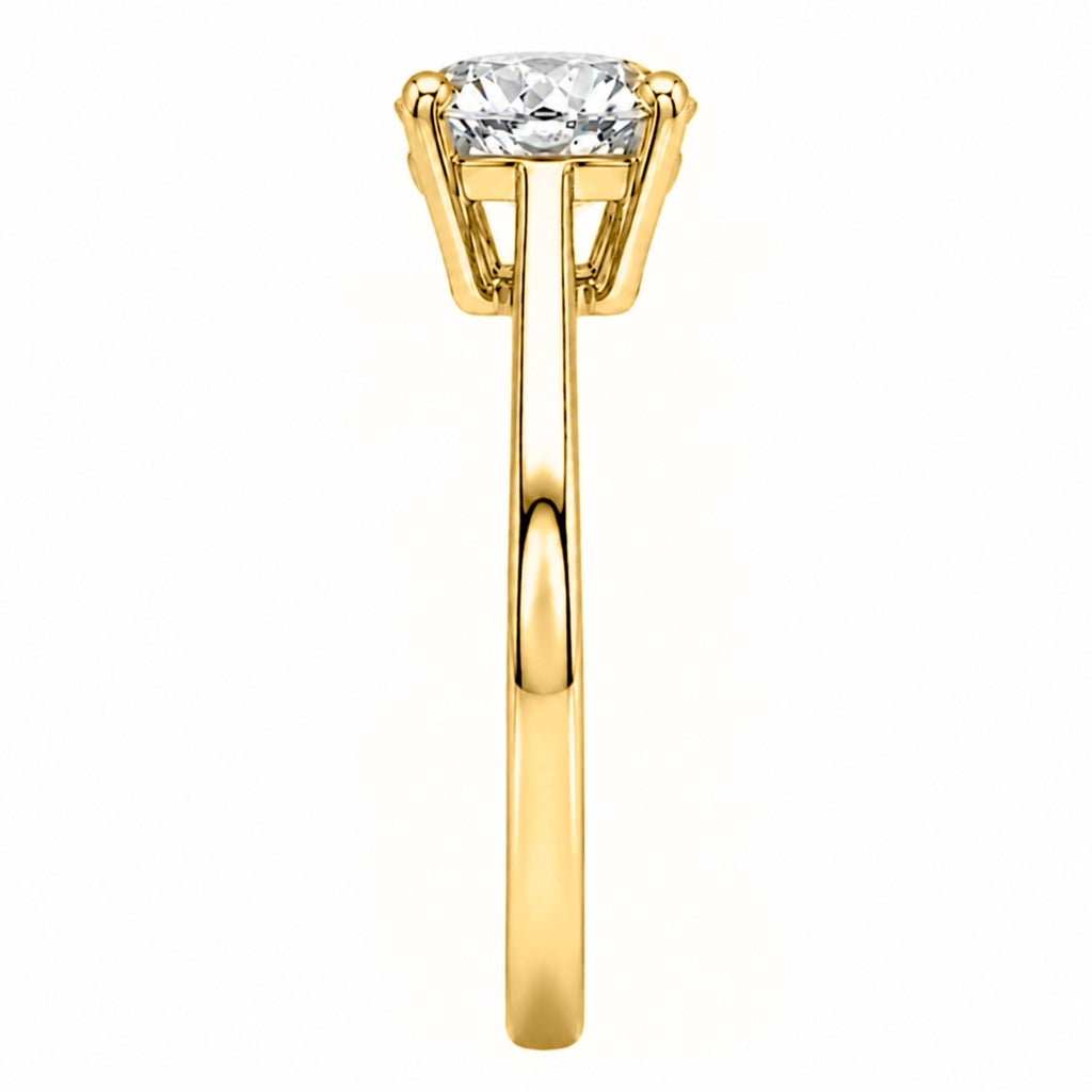 Venturant 1.00-6.00 Carat T.W. IGI certified Round-cut Lab Grown Diamond (D/VS+) 14K Gold Solitaire Ring