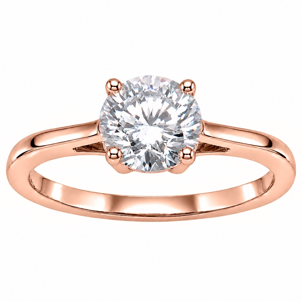 Venturant 1.00-6.00 Carat T.W. IGI certified Round-cut Lab Grown Diamond (D/VS+) 14K Gold Solitaire Ring