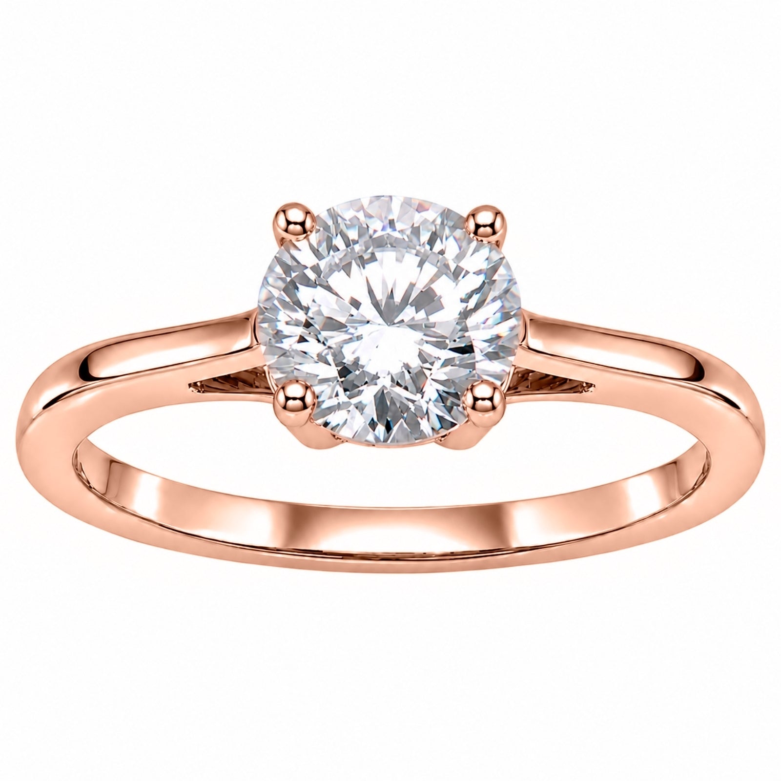 Venturant 1.00-6.00 Carat T.W. IGI certified Round-cut Lab Grown Diamond (D/VS+) 14K Gold Solitaire Ring
