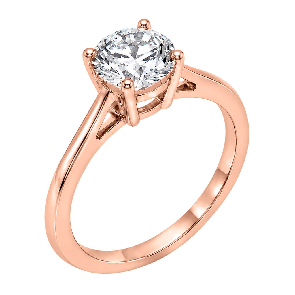 Venturant 1.00-6.00 Carat T.W. IGI certified Round-cut Lab Grown Diamond (D/VS+) 14K Gold Solitaire Ring