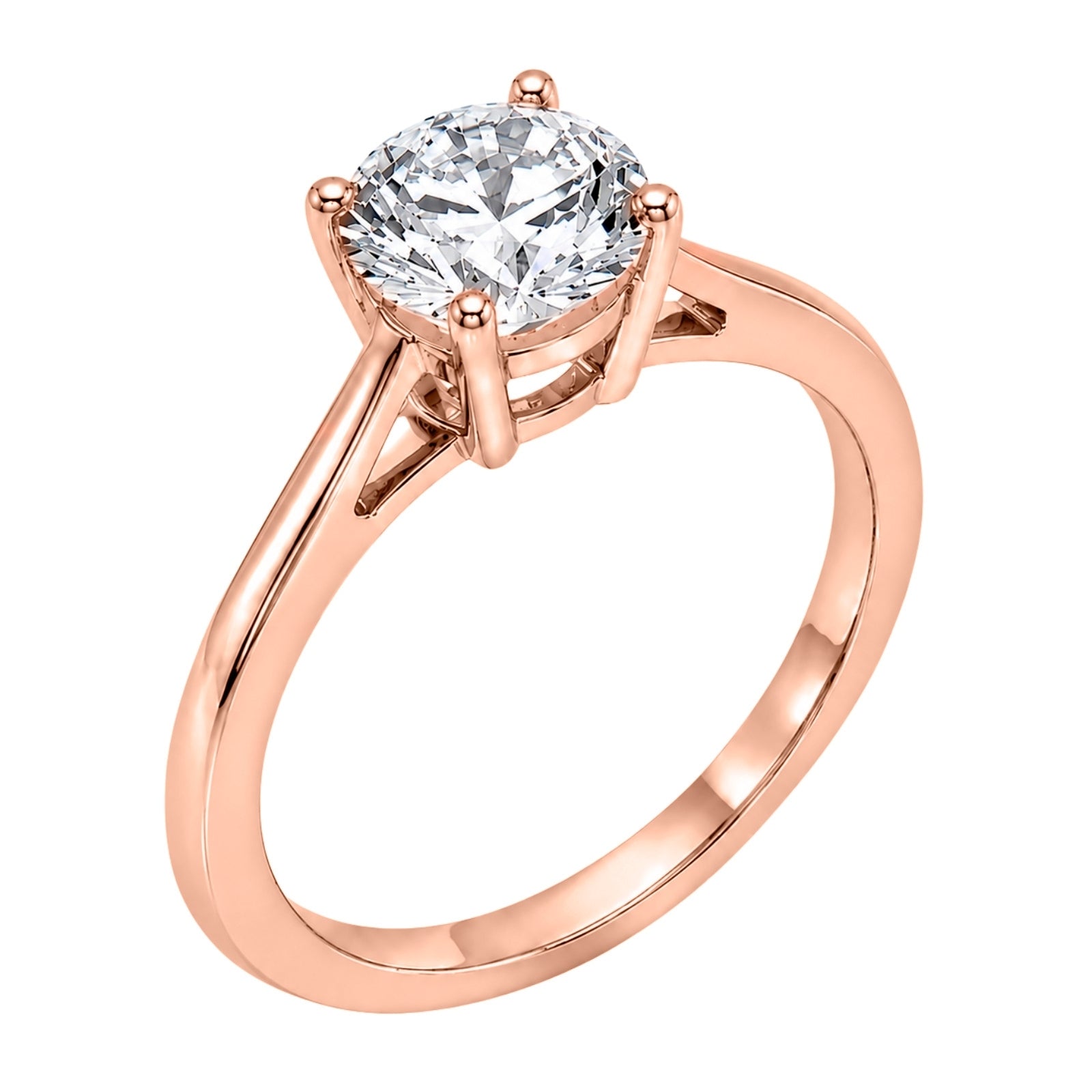 Venturant 1.00-6.00 Carat T.W. IGI certified Round-cut Lab Grown Diamond (D/VS+) 14K Gold Solitaire Ring