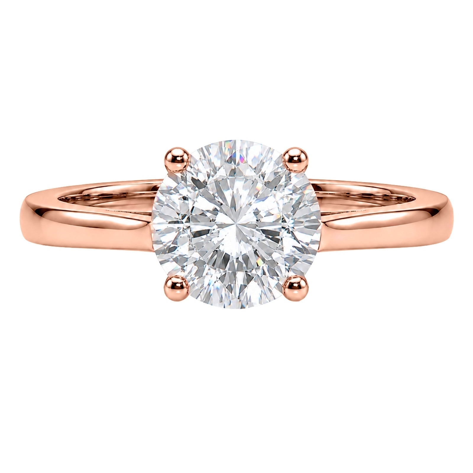Venturant 1.00-6.00 Carat T.W. IGI certified Round-cut Lab Grown Diamond (D/VS+) 14K Gold Solitaire Ring