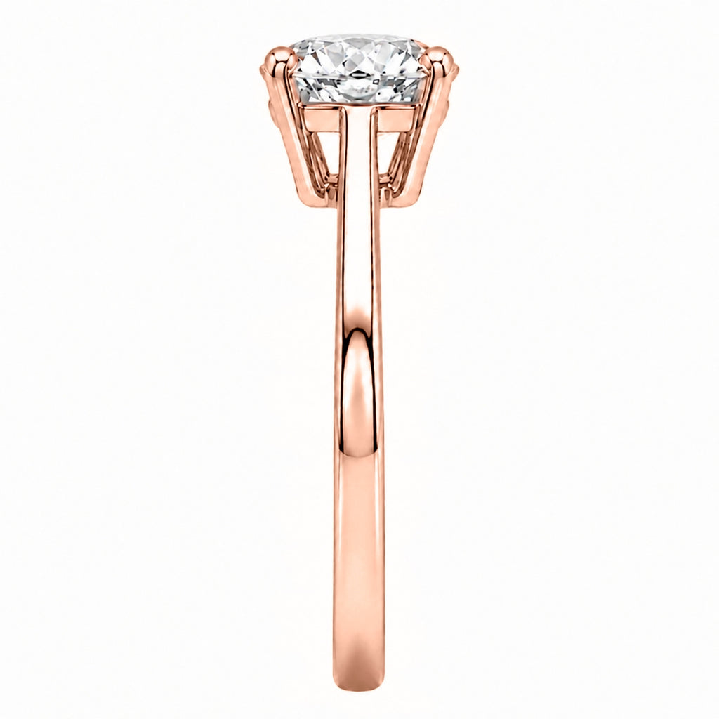 Venturant 1.00-6.00 Carat T.W. IGI certified Round-cut Lab Grown Diamond (D/VS+) 14K Gold Solitaire Ring