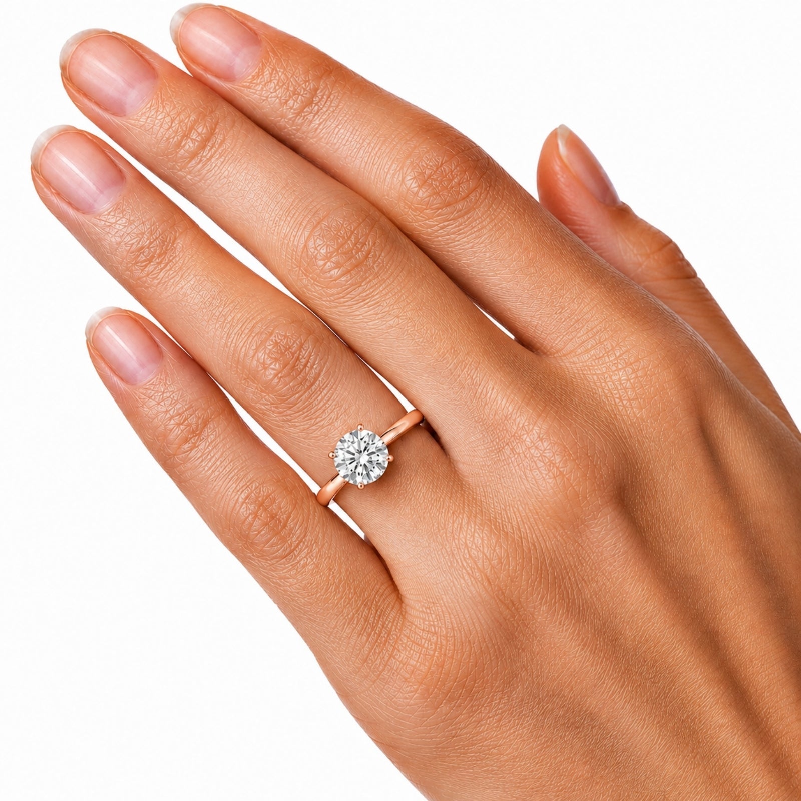 Venturant 1.00-6.00 Carat T.W. IGI certified Round-cut Lab Grown Diamond (D/VS+) 14K Gold Solitaire Ring