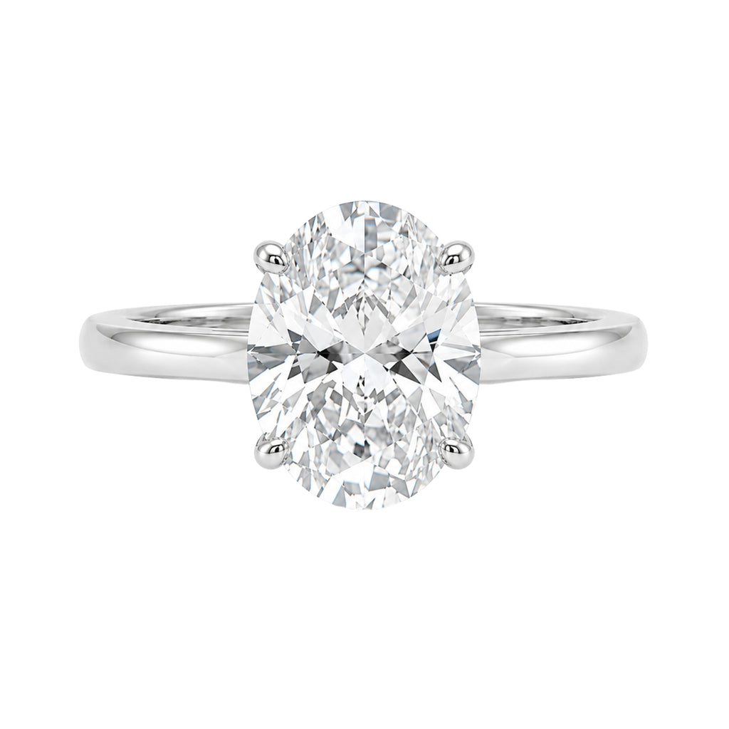 Venturant 1.00-6.00 Carat T.W. IGI certified Oval-cut Lab Grown Diamond (D/VS+) 14K Gold Solitaire Ring