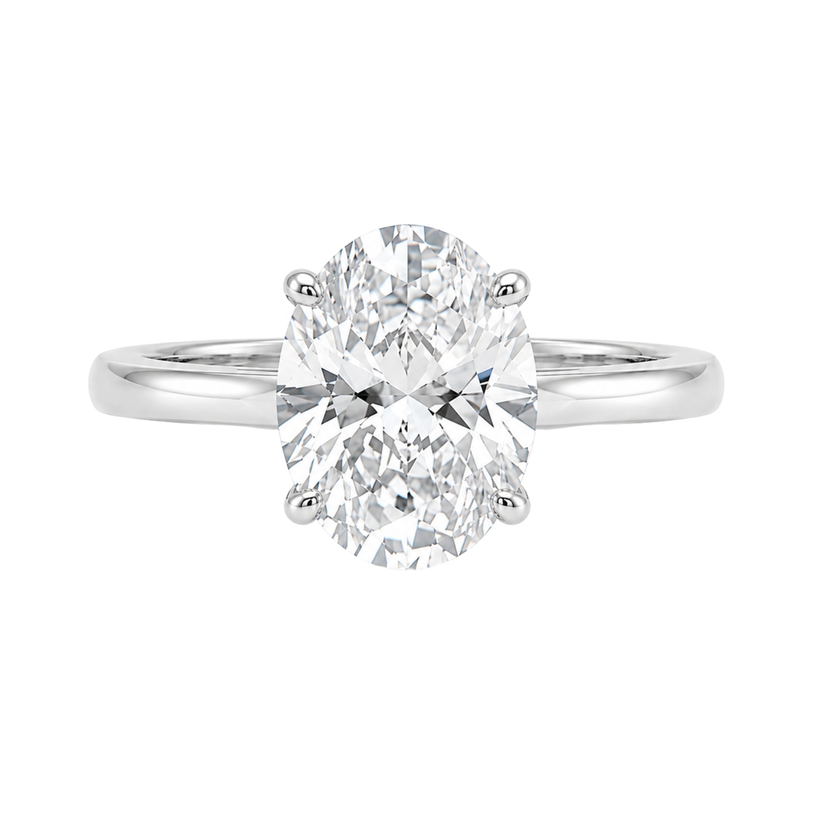 Venturant 1.00-6.00 Carat T.W. IGI certified Oval-cut Lab Grown Diamond (D/VS+) 14K Gold Solitaire Ring