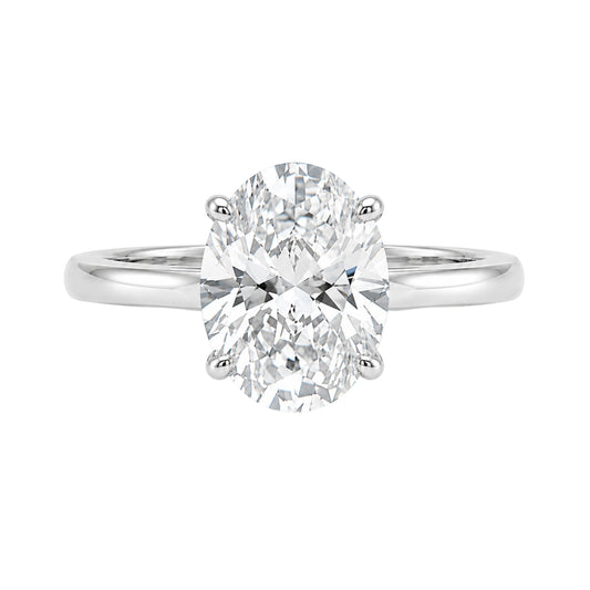 Venturant 1.00-6.00 Carat T.W. IGI certified Oval-cut Lab Grown Diamond (D/VS+) 14K Gold Solitaire Ring