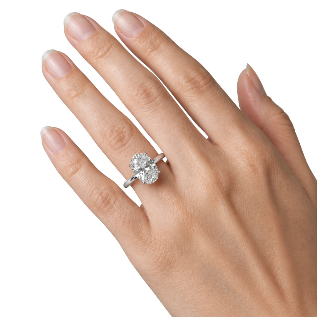 Venturant 1.00-6.00 Carat T.W. IGI certified Oval-cut Lab Grown Diamond (D/VS+) 14K Gold Solitaire Ring