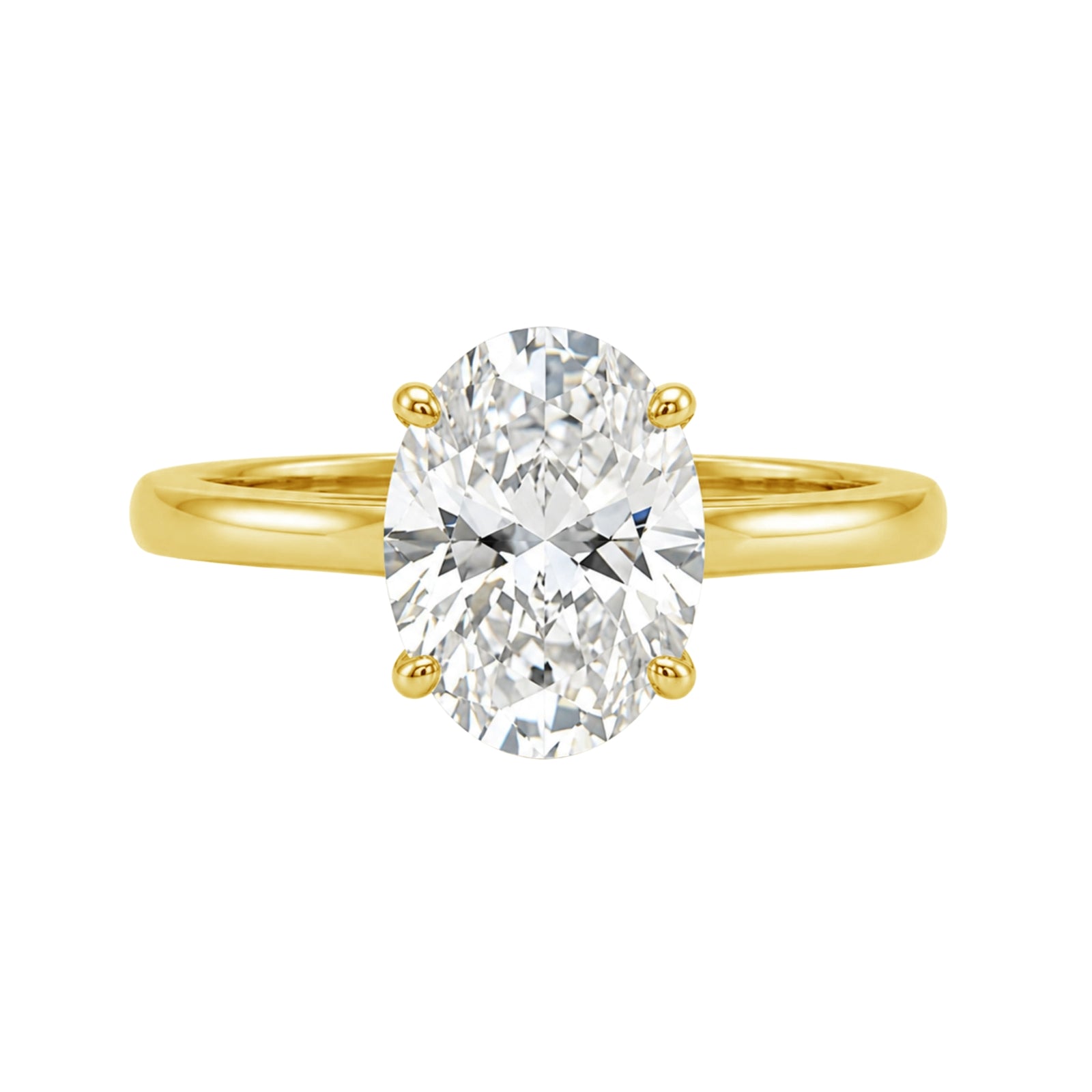 Venturant 1.00-6.00 Carat T.W. IGI certified Oval-cut Lab Grown Diamond (D/VS+) 14K Gold Solitaire Ring