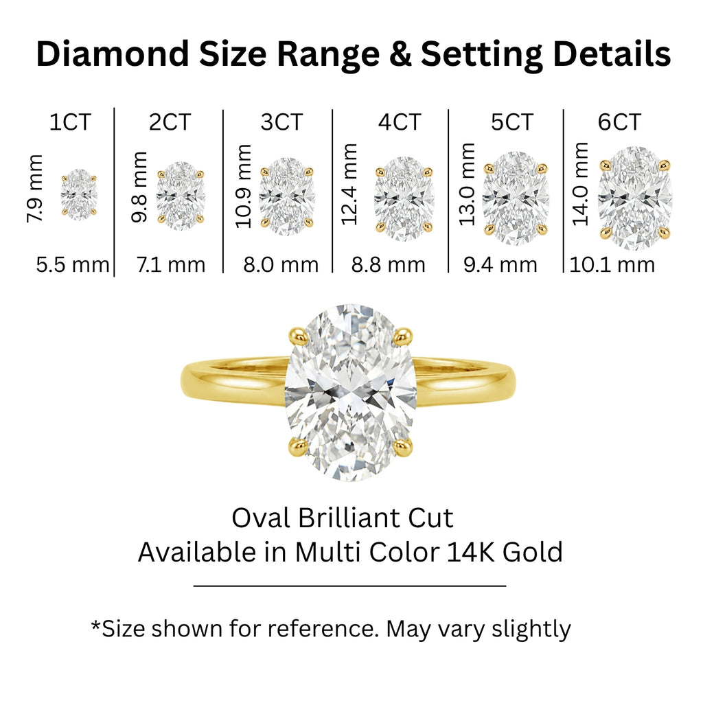 Venturant 1.00-6.00 Carat T.W. IGI certified Oval-cut Lab Grown Diamond (D/VS+) 14K Gold Solitaire Ring