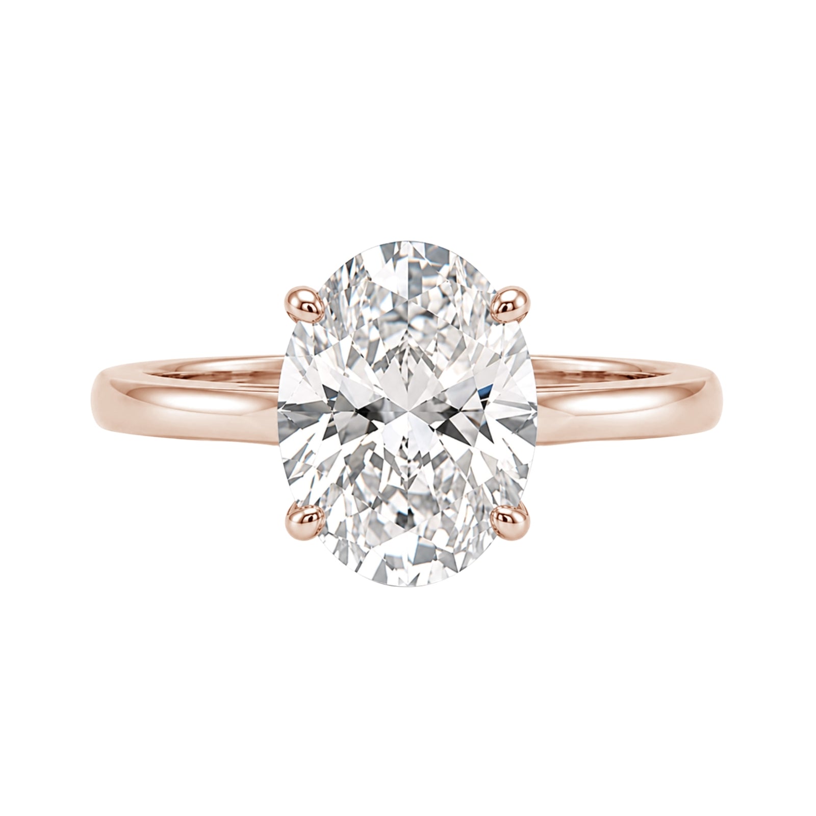 Venturant 1.00-6.00 Carat T.W. IGI certified Oval-cut Lab Grown Diamond (D/VS+) 14K Gold Solitaire Ring