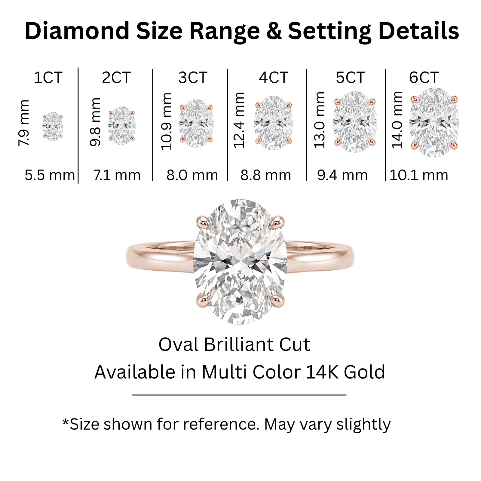 Venturant 1.00-6.00 Carat T.W. IGI certified Oval-cut Lab Grown Diamond (D/VS+) 14K Gold Solitaire Ring