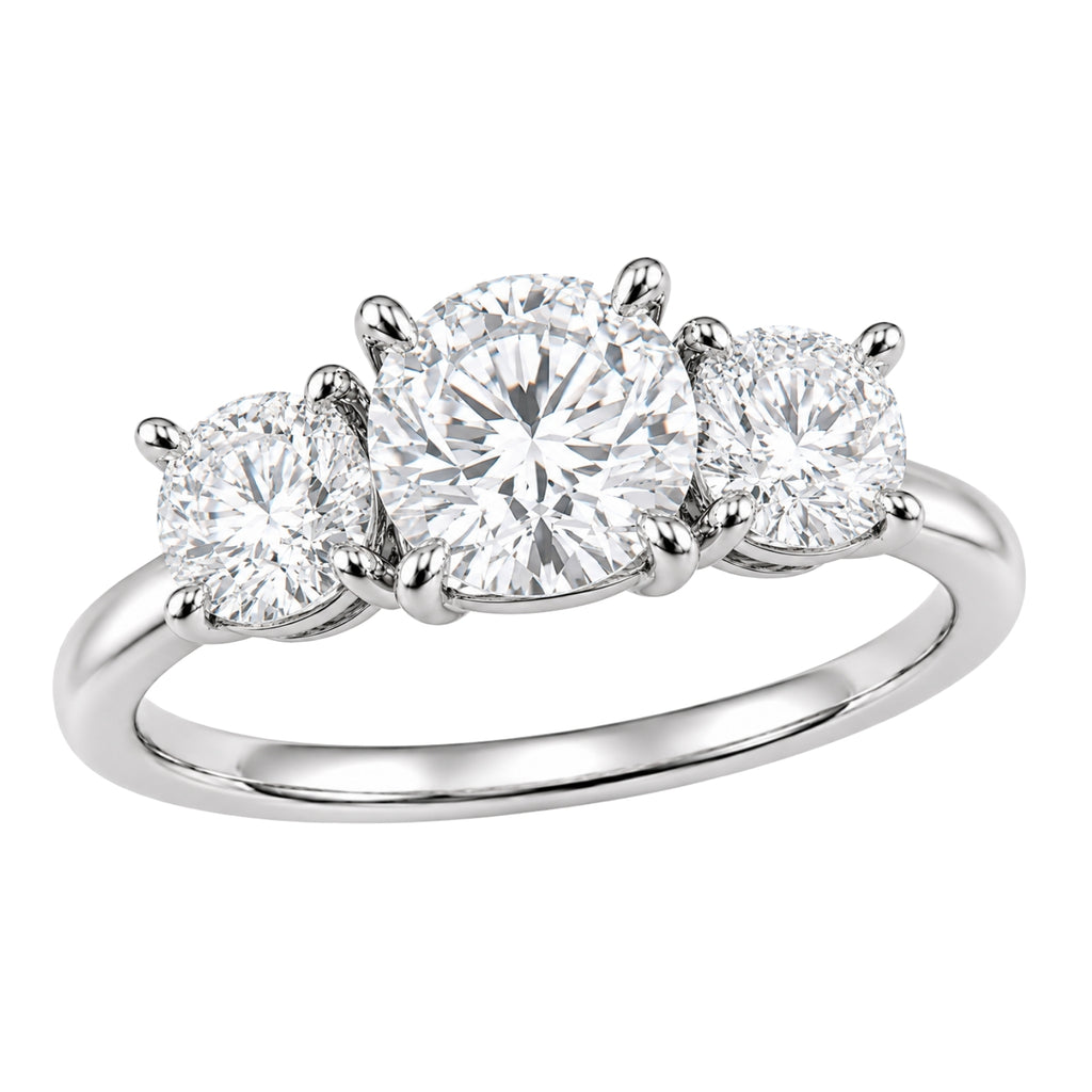 Venturant 2.00-5.00 Carat T.W. Round-cut Lab Grown Diamond (F/VS+) 14K Gold 3 Stone Ring