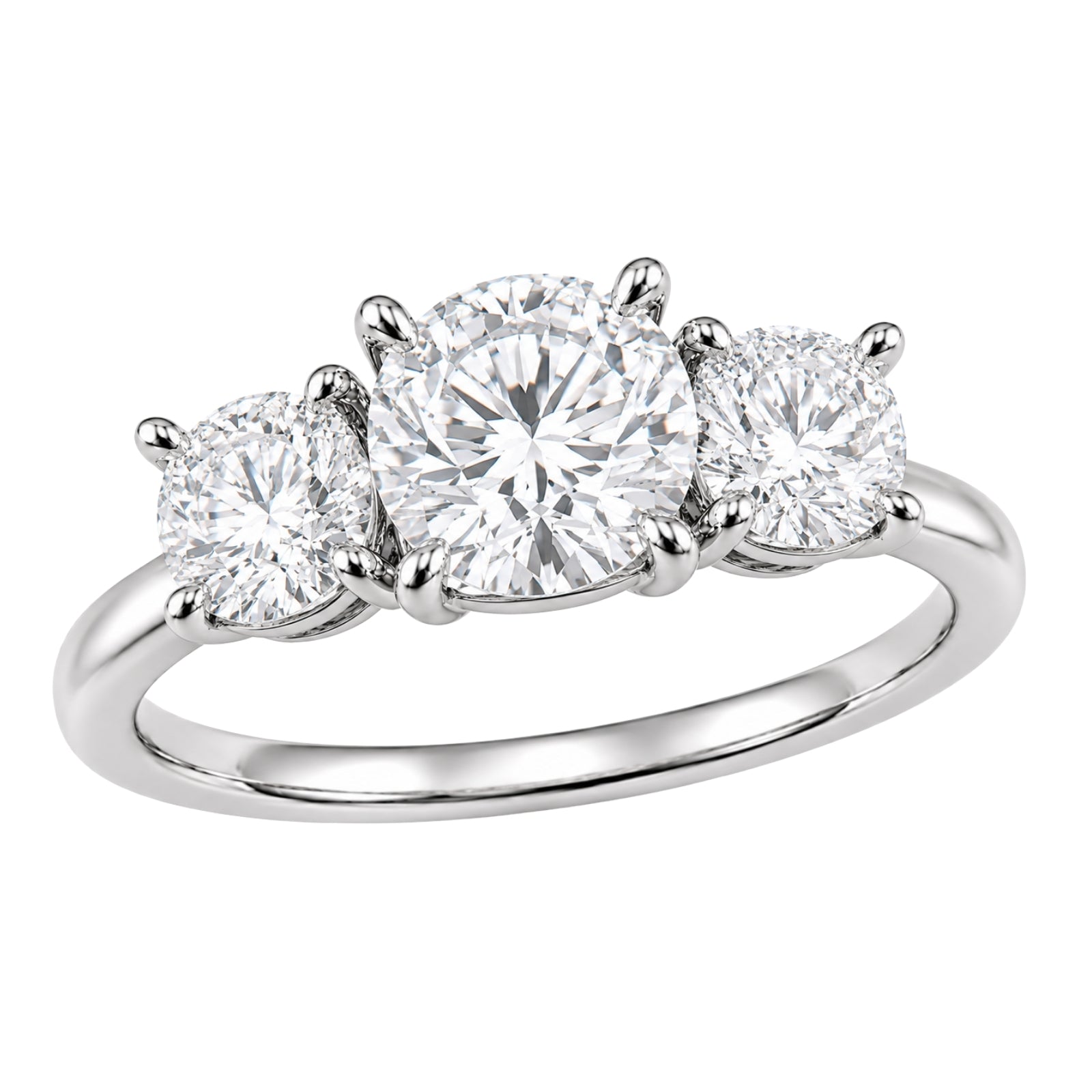 Venturant 2.00-5.00 Carat T.W. Round-cut Lab Grown Diamond (F/VS+) 14K Gold 3 Stone Ring
