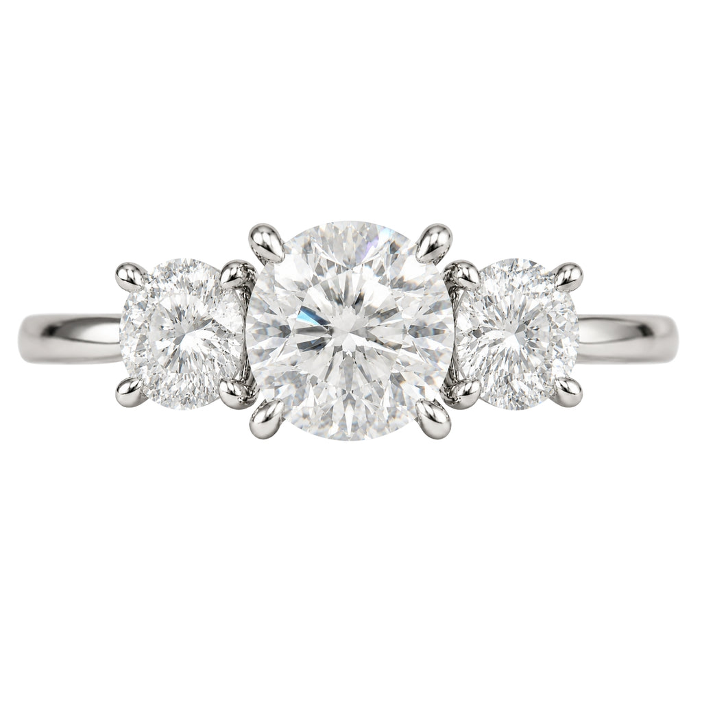Venturant 2.00-5.00 Carat T.W. Round-cut Lab Grown Diamond (F/VS+) 14K Gold 3 Stone Ring