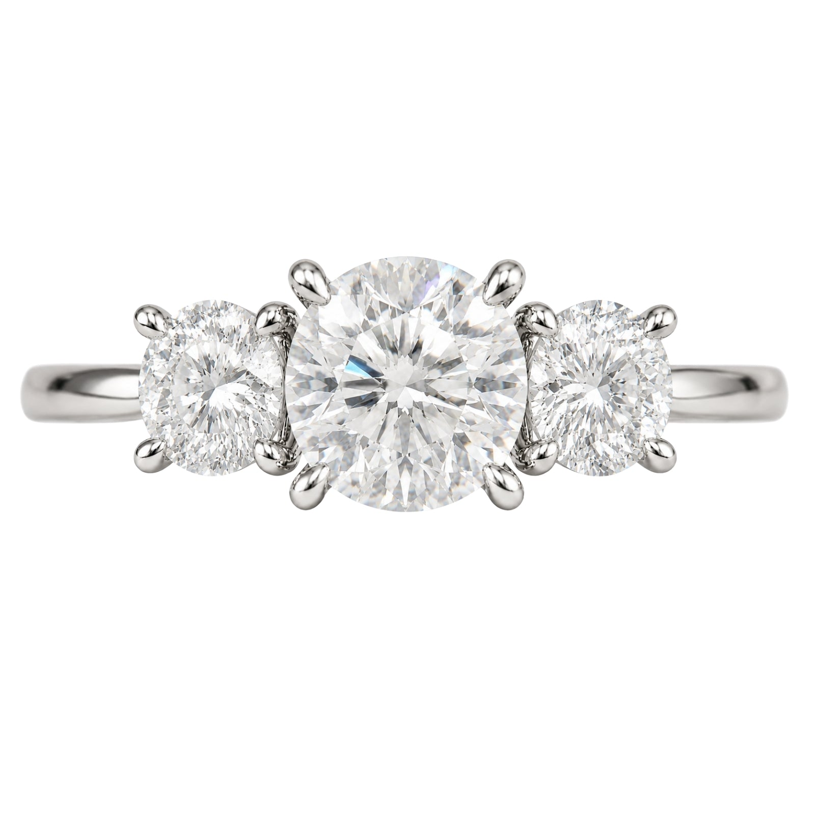 Venturant 2.00-5.00 Carat T.W. Round-cut Lab Grown Diamond (F/VS+) 14K Gold 3 Stone Ring