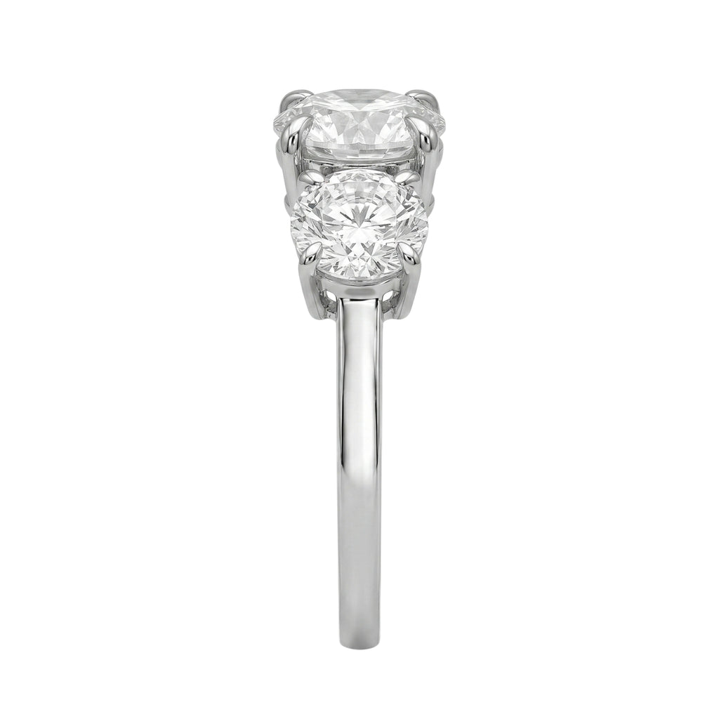 Venturant 2.00-5.00 Carat T.W. Round-cut Lab Grown Diamond (F/VS+) 14K Gold 3 Stone Ring