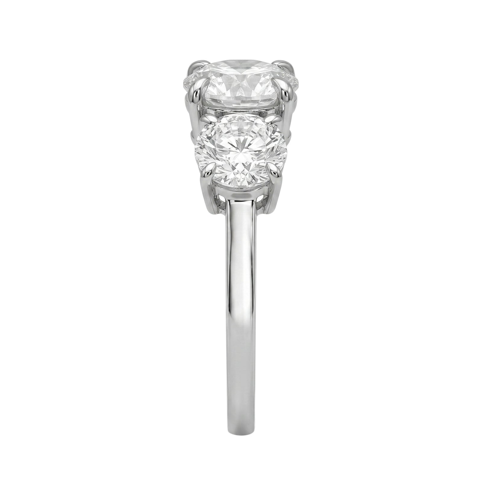 Venturant 2.00-5.00 Carat T.W. Round-cut Lab Grown Diamond (F/VS+) 14K Gold 3 Stone Ring