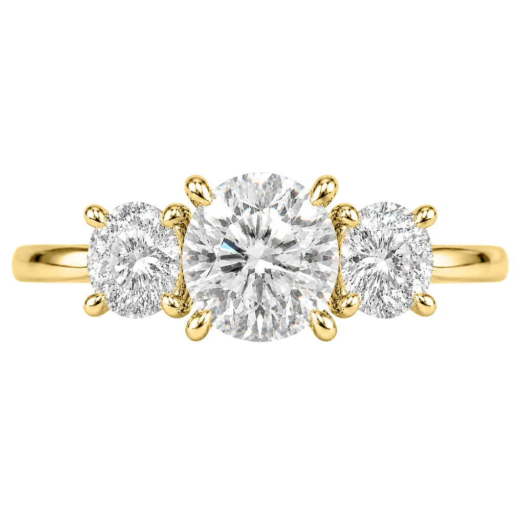 Venturant 2.00-5.00 Carat T.W. Round-cut Lab Grown Diamond (F/VS+) 14K Gold 3 Stone Ring