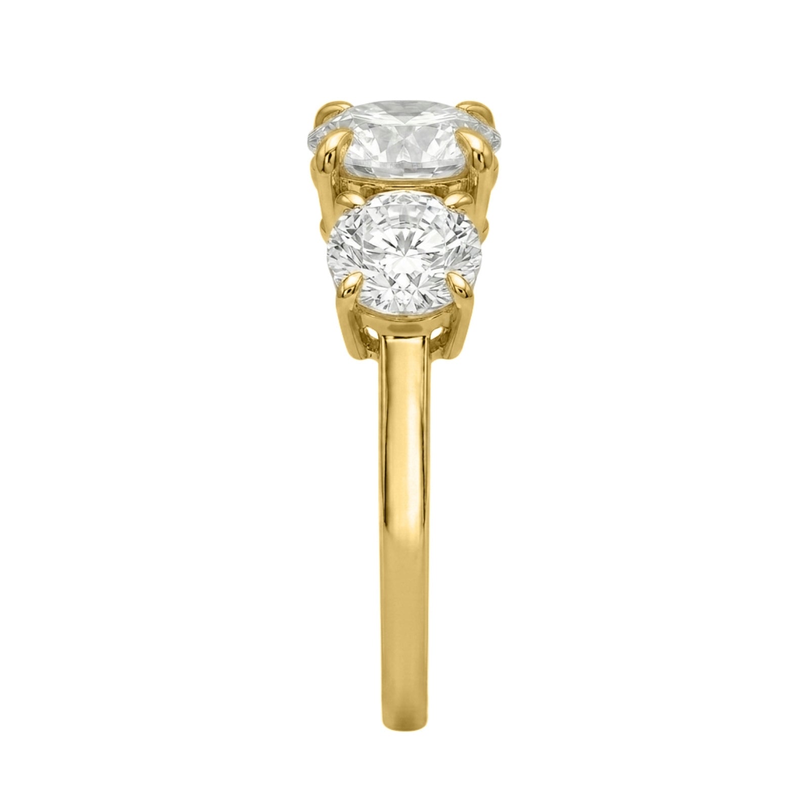 Venturant 2.00-5.00 Carat T.W. Round-cut Lab Grown Diamond (F/VS+) 14K Gold 3 Stone Ring