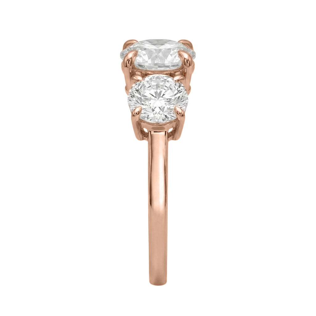 Venturant 2.00-5.00 Carat T.W. Round-cut Lab Grown Diamond (F/VS+) 14K Gold 3 Stone Ring