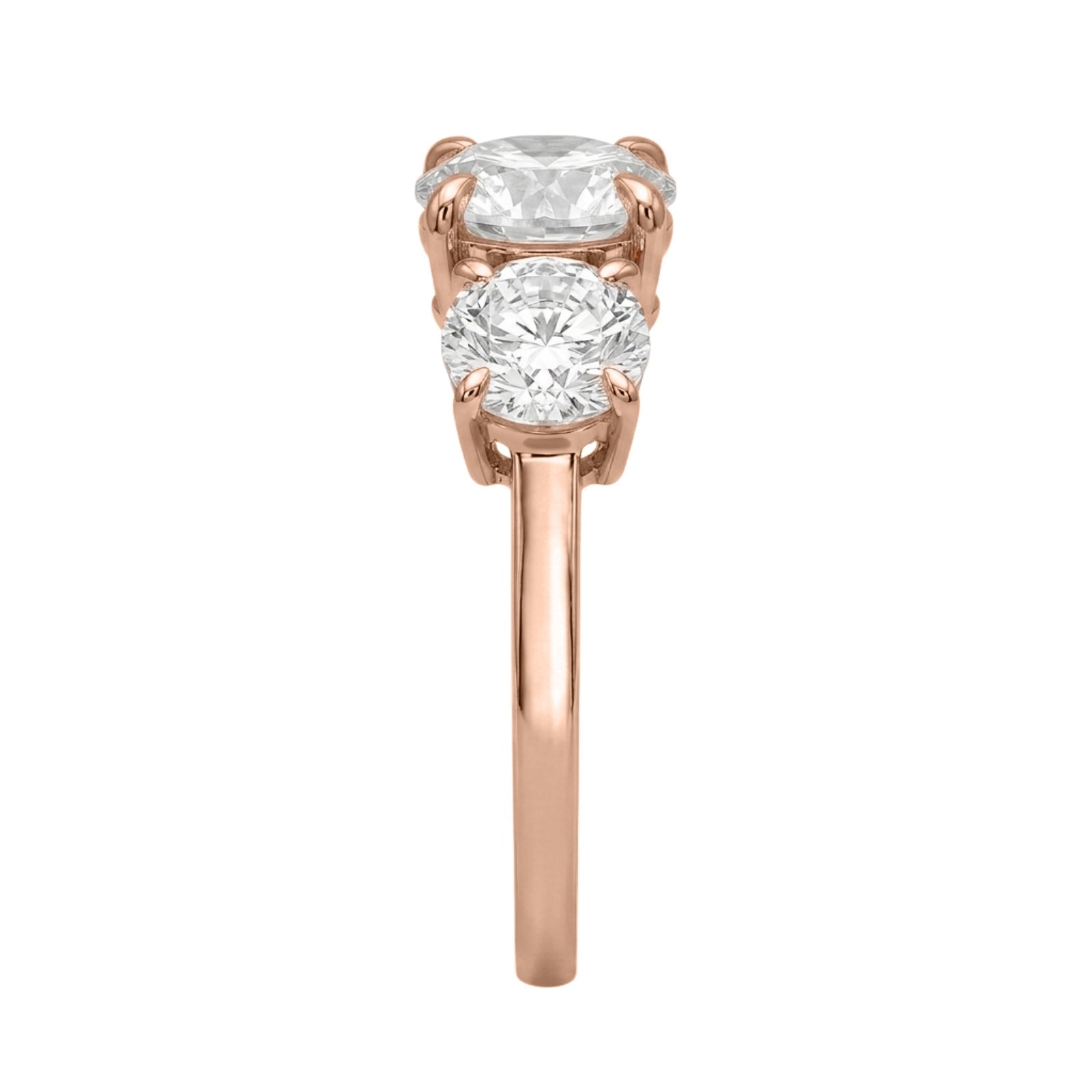 Venturant 2.00-5.00 Carat T.W. Round-cut Lab Grown Diamond (F/VS+) 14K Gold 3 Stone Ring