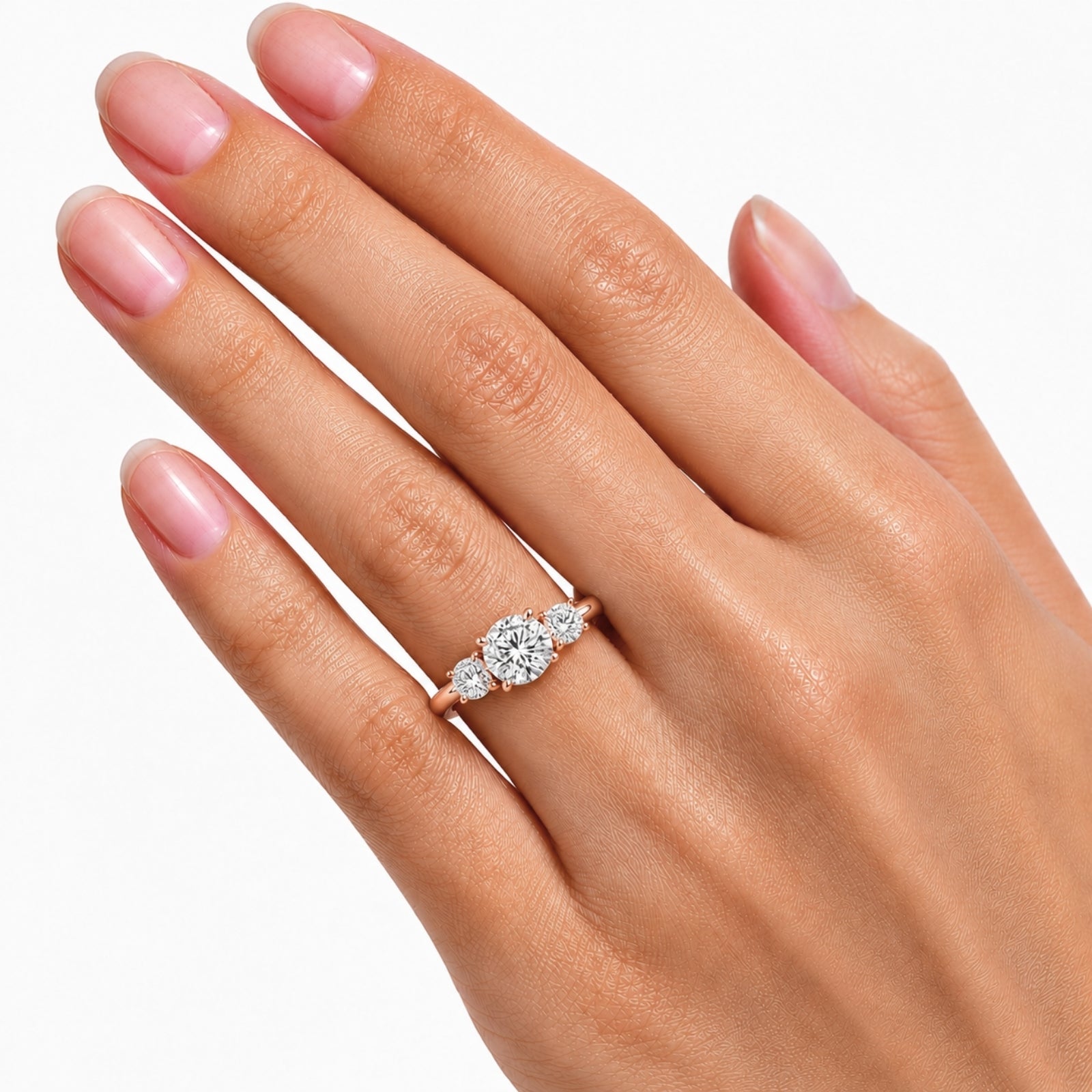 Venturant 2.00-5.00 Carat T.W. Round-cut Lab Grown Diamond (F/VS+) 14K Gold 3 Stone Ring