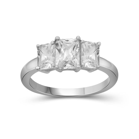 Venturant 2.00-5.00 Carat T.W. Emerald-cut Lab Grown Diamond (F/VS+) 14K Gold 3 Stone Ring